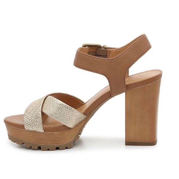 CROWN VINTAGE JULA PLATFORM SANDAL in Gold Cognac - Picture 5 of 9